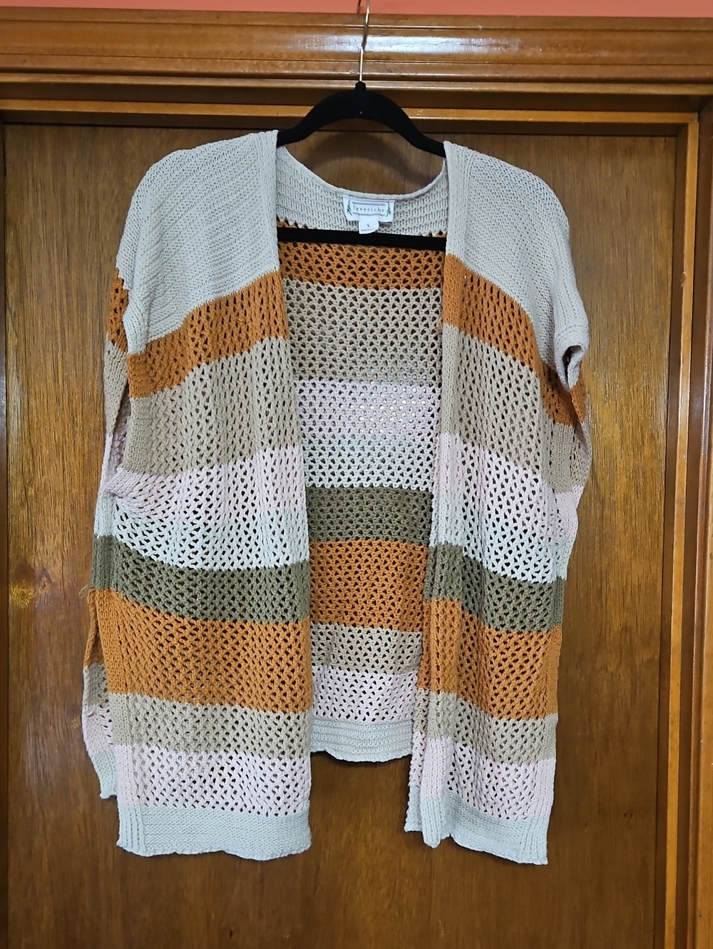Color Block Knit Cardigan Womena Small